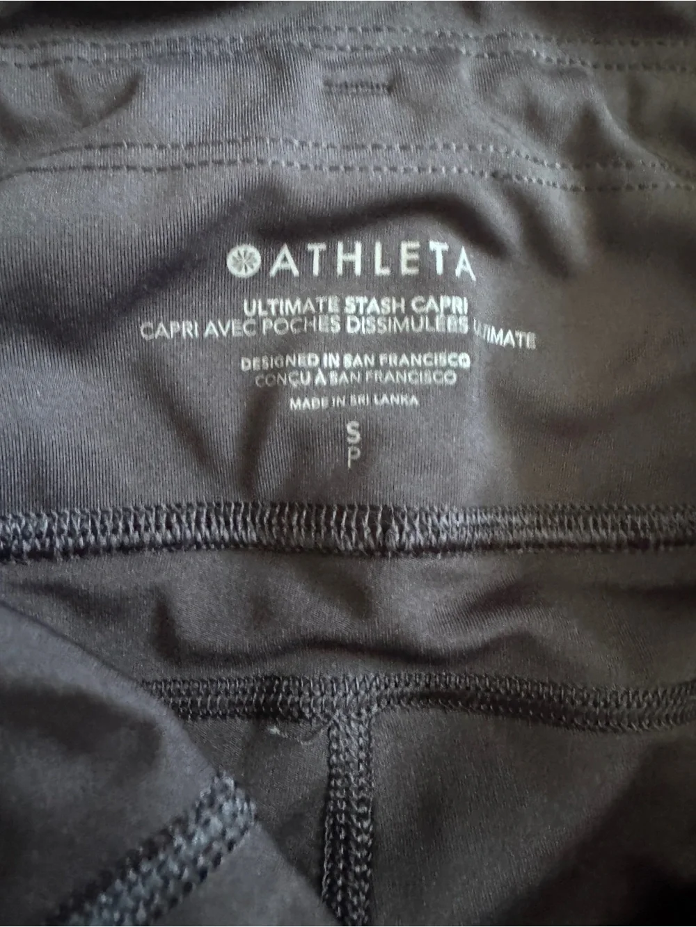 NWOT-Athleta Black Ultimate Stash Capri Leggings-Small